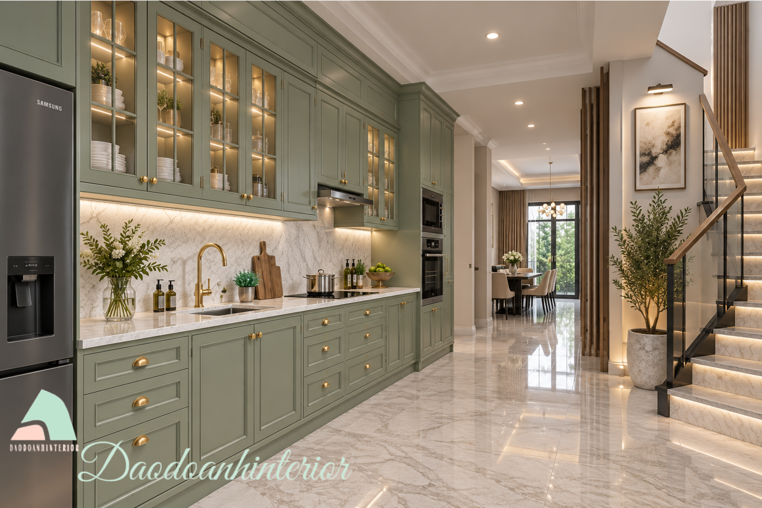 Tủ bếp tân cổ điển gỗ công nghiệp Tủ bếp tân cổ điển gỗ công nghiệp
