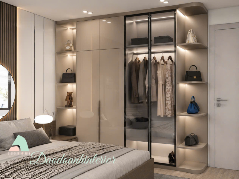 Tủ quần áo gỗ nhựa WBP An Cường phủ acrylic bóng gương Tủ quần áo gỗ nhựa WBP An Cường phủ acrylic bóng gương