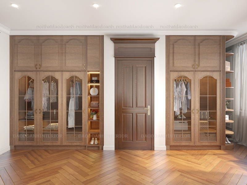 Tủ Quần Áo Tân Cổ Điển Gỗ Tự Nhiên TAGTN28-15 Tủ Quần Áo Tân Cổ Điển Gỗ Tự Nhiên TAGTN28-15