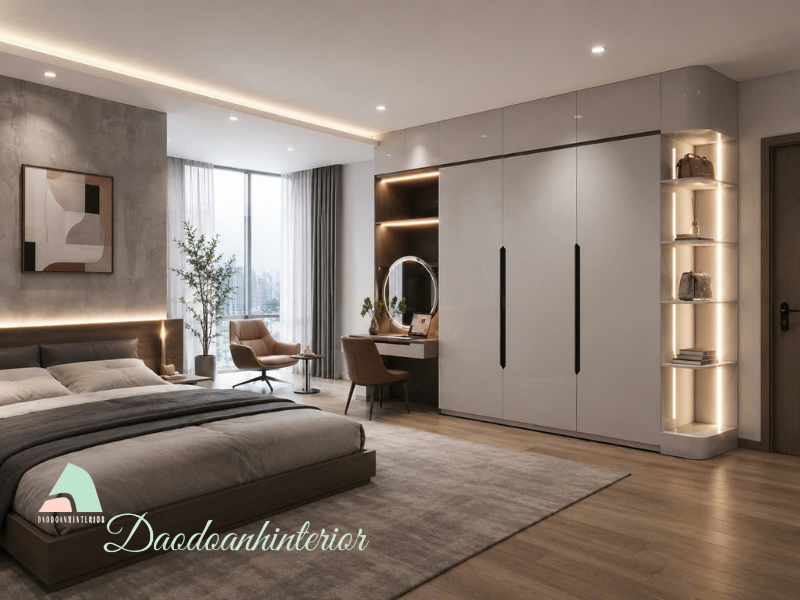 Tủ quần áo MDF chống ẩm An Cường phủ acrylic Tủ quần áo MDF chống ẩm An Cường phủ acrylic