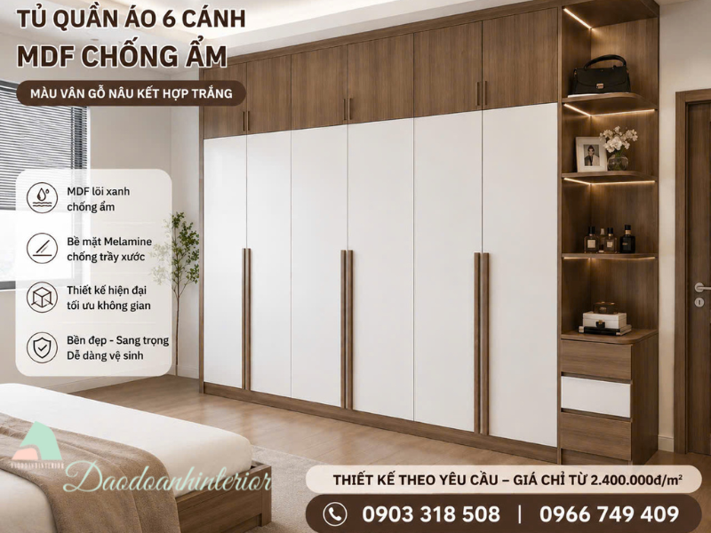 Tủ quần áo gỗ MDF chống ẩm hiện đại. Tủ quần áo gỗ MDF chống ẩm hiện đại.