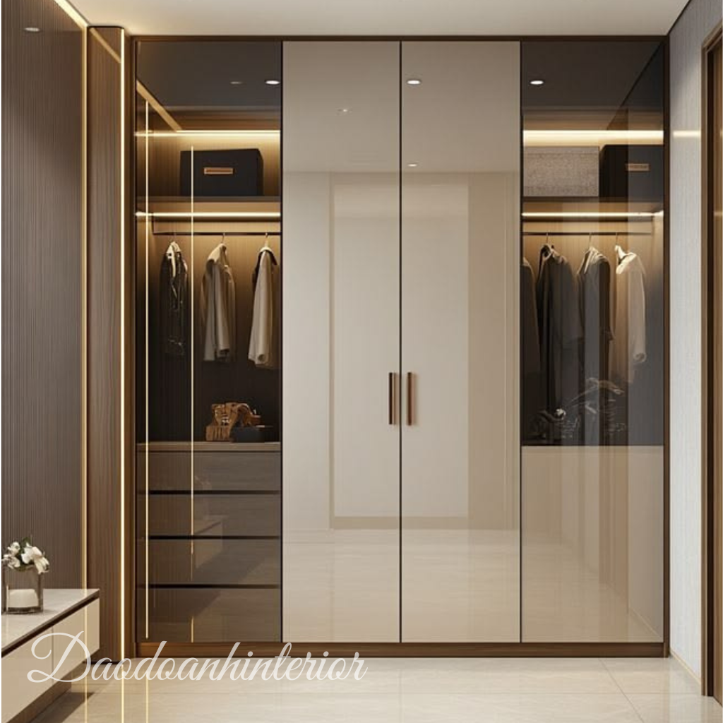 Tủ quần áo sát trần tận dụng tối đa diện tích phòng ngủ Tủ quần áo sát trần tận dụng tối đa diện tích phòng ngủ