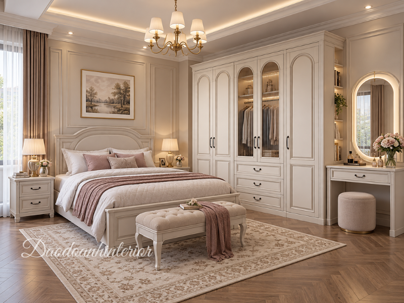 Tủ quần áo tân cổ điển trong phòng ngủ Tủ quần áo tân cổ điển trong phòng ngủ