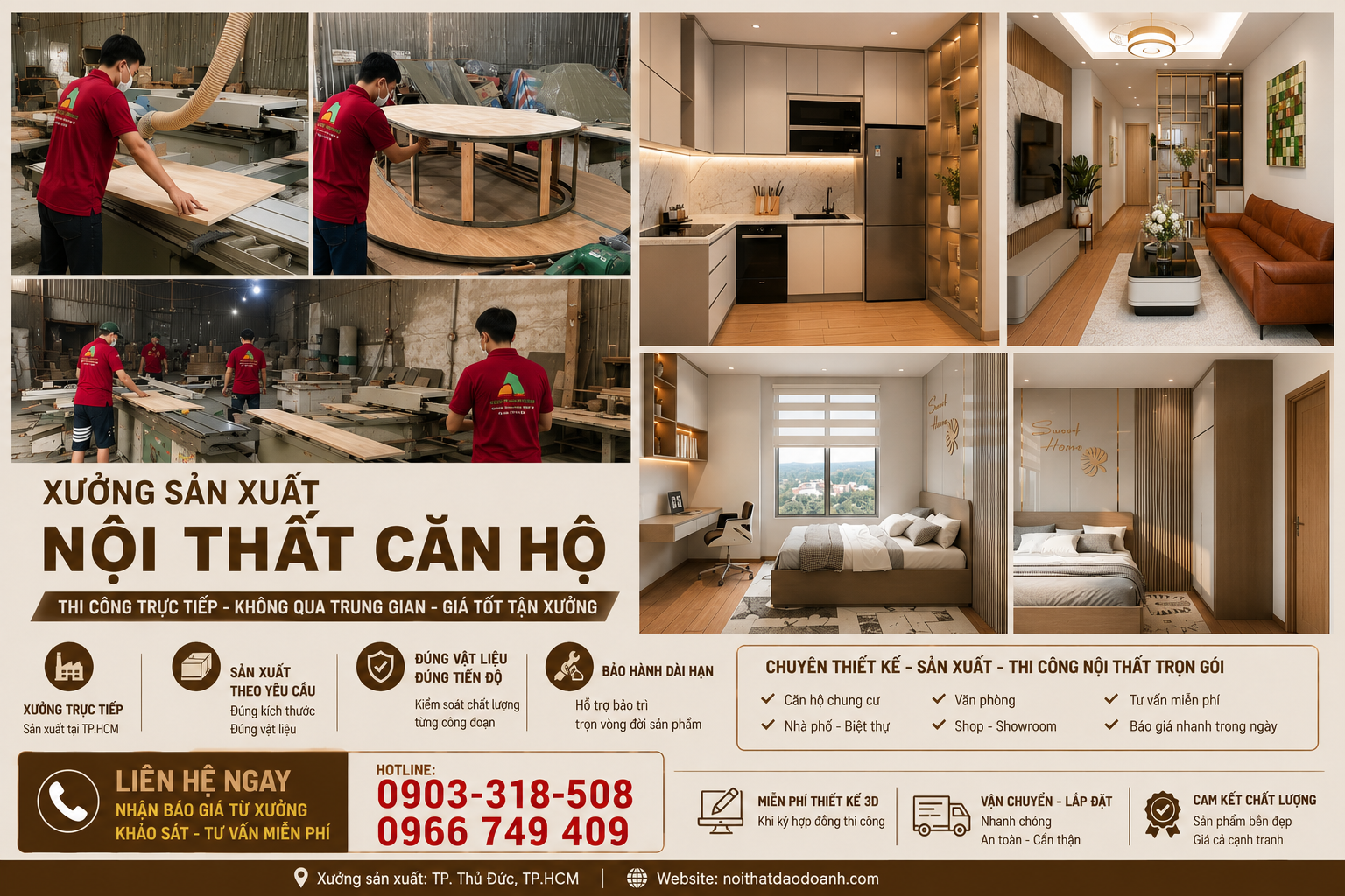 Xưởng sản xuất nội thất căn hộ TP.HCM Xưởng sản xuất nội thất căn hộ TP.HCM