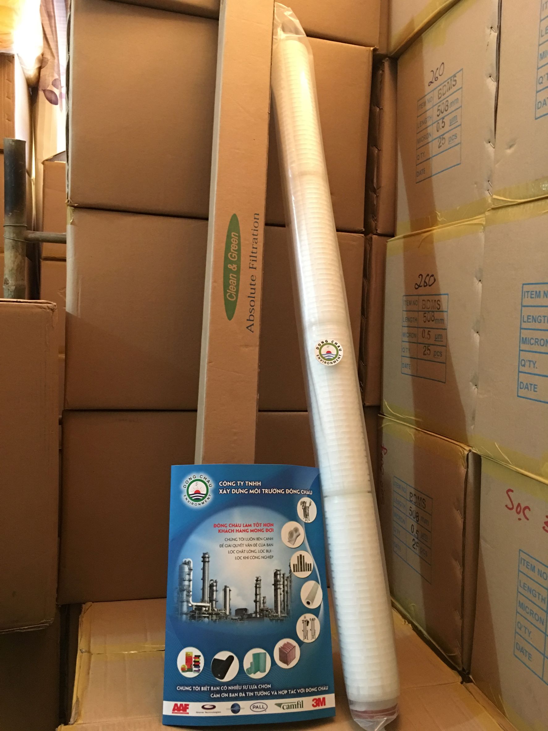 Lõi lọc giấy xếp 0.2 micron 40 inch oring 226 Clean Green