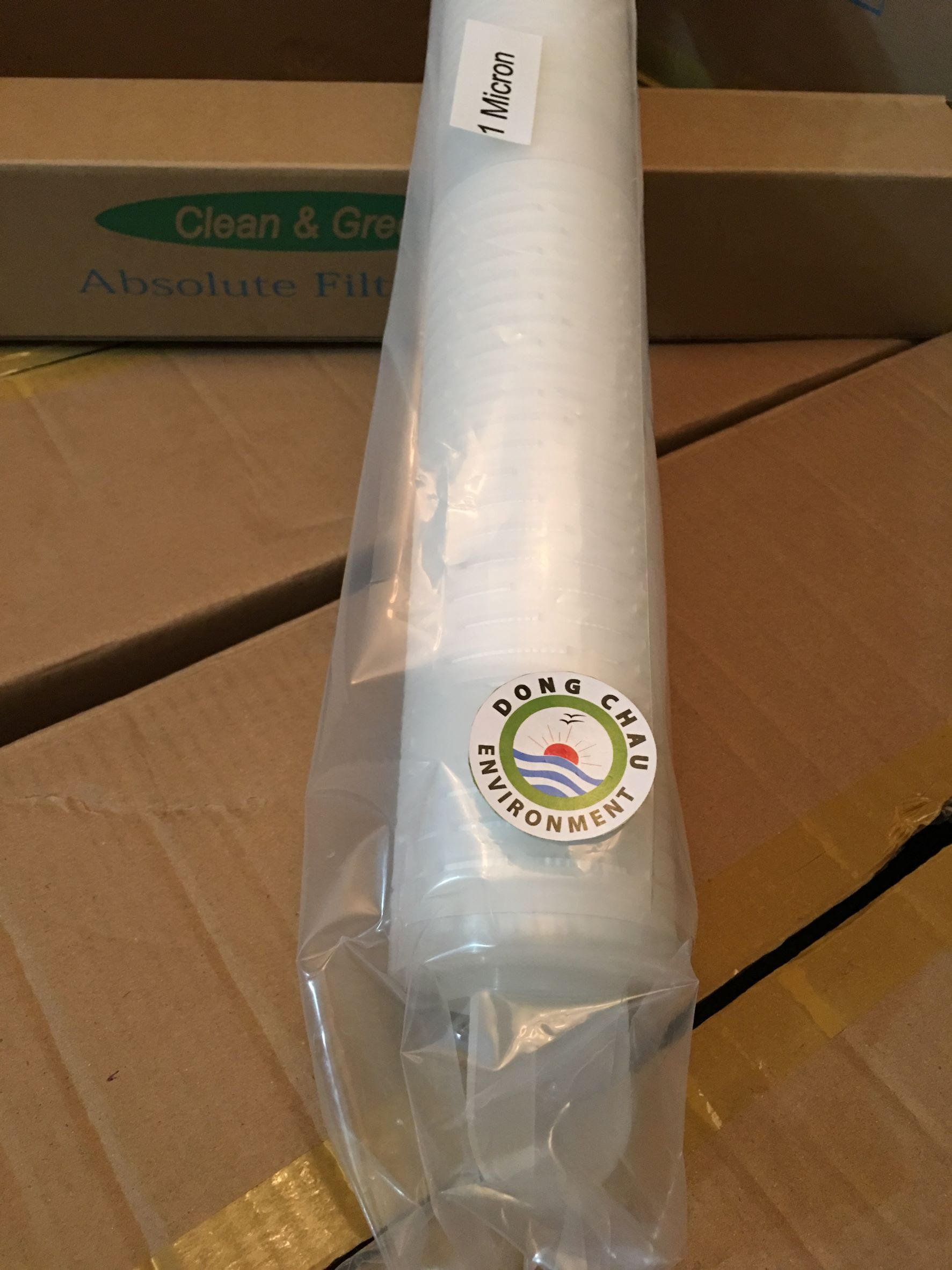 Lõi lọc giấy xếp 1 micron 20 inch oring 222 Clean Green