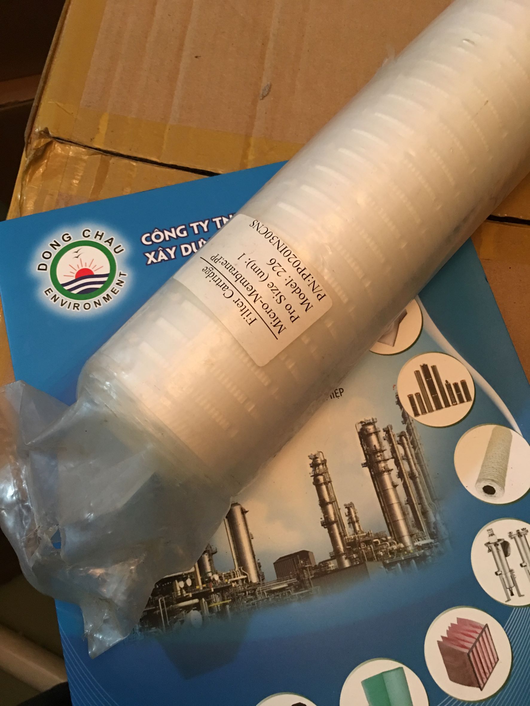 đầu nhọn Lõi lọc giấy xếp 1 micron 30 inch oring 226