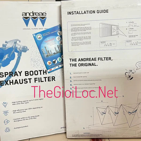 AF113 (Màu Trắng) Giấy lọc bụi sơn khô Andreae 2 lớp
