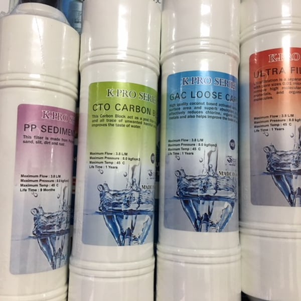 Bộ 4 lõi lọc Hàn Quốc cho máy lọc nước nóng lạnh