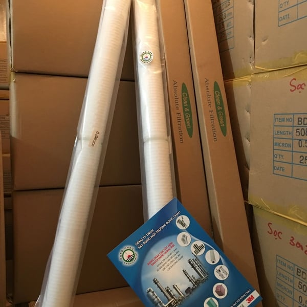 Lõi lọc giấy xếp 0.2 micron 40 inch DOE Clean Green