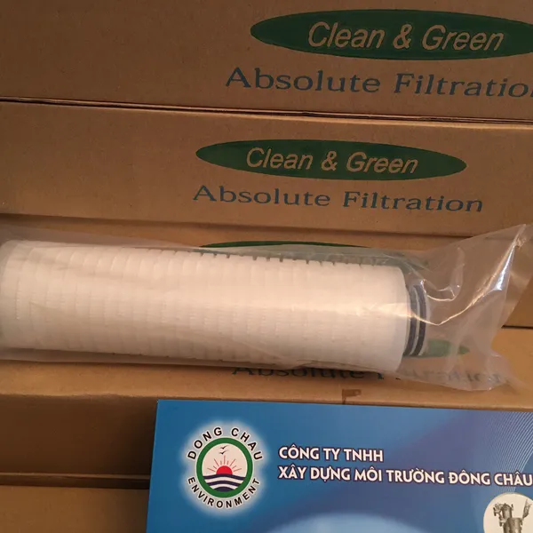 Lõi lọc giấy xếp 0.45 micron 10 inch oring 222 Clean Green