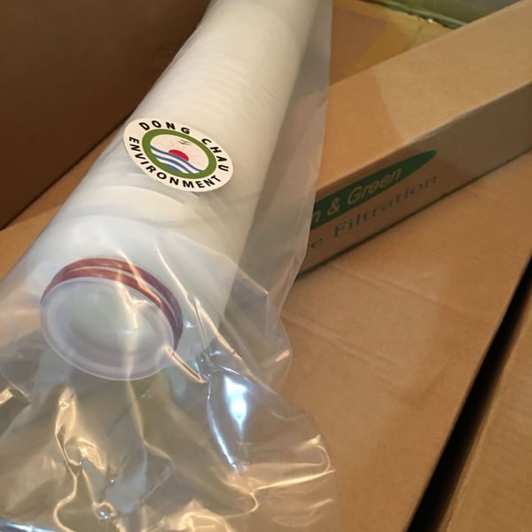 Lõi lọc giấy xếp 1 micron 20 inch oring 222 Clean Green