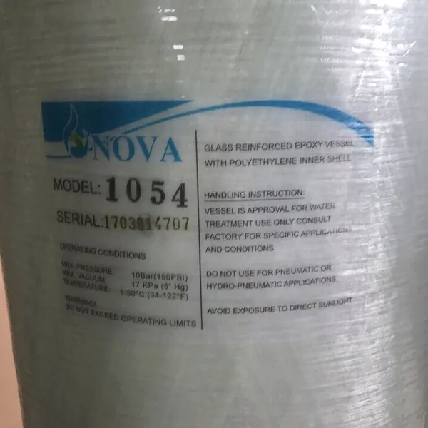 Cột lọc tổng nhựa composite Nova 1054 chứa than cát sỏi