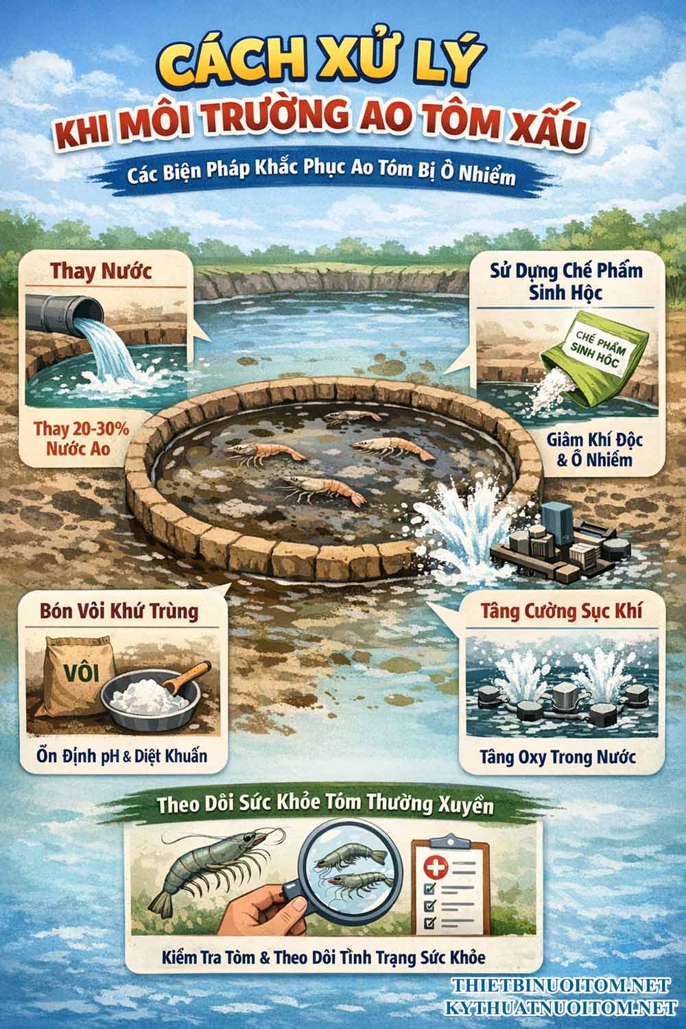Cách Xử Lý Khi Môi Trường Ao Tôm Xấu Cách Xử Lý Khi Môi Trường Ao Tôm Xấu