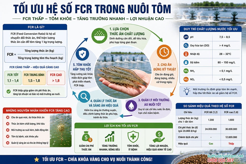 Tối Ưu Hệ Số FCR Trong kỹ thuật Nuôi Tôm Tối Ưu Hệ Số FCR Trong kỹ thuật Nuôi Tôm