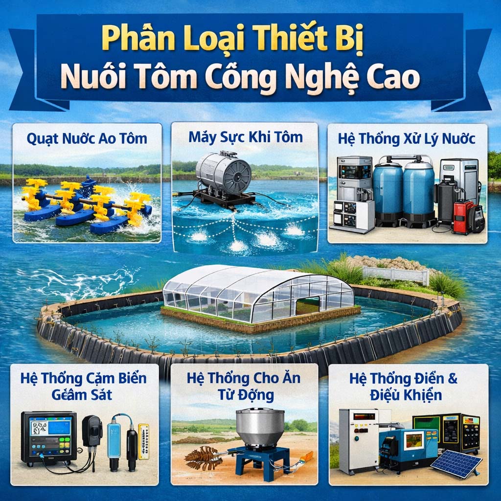 Phân Loại Thiết Bị Nuôi Tôm Công Nghệ Cao Phân Loại Thiết Bị Nuôi Tôm Công Nghệ Cao