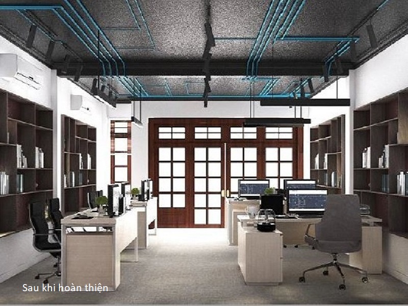 Sau khi cải tạo thành một văn phòng làm việc hiện đại Sau khi cải tạo thành một văn phòng làm việc hiện đại