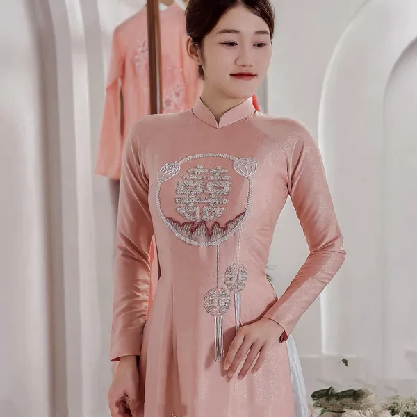 ÁO DÀI CƯỚI CẶP ĐÔI KẾT SONG HỶ 