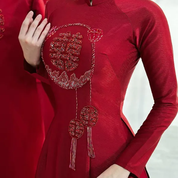 ÁO DÀI CƯỚI CẶP ĐÔI KẾT SONG HỶ 