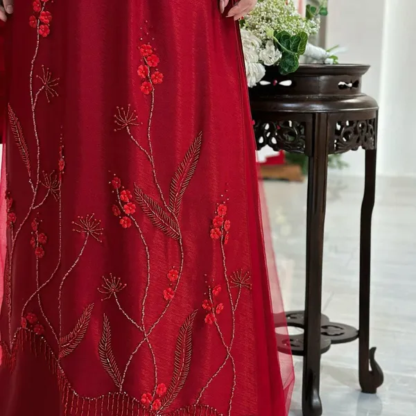 ÁO DÀI CƯỚI CẶP ĐÔI KẾT SONG HỶ 