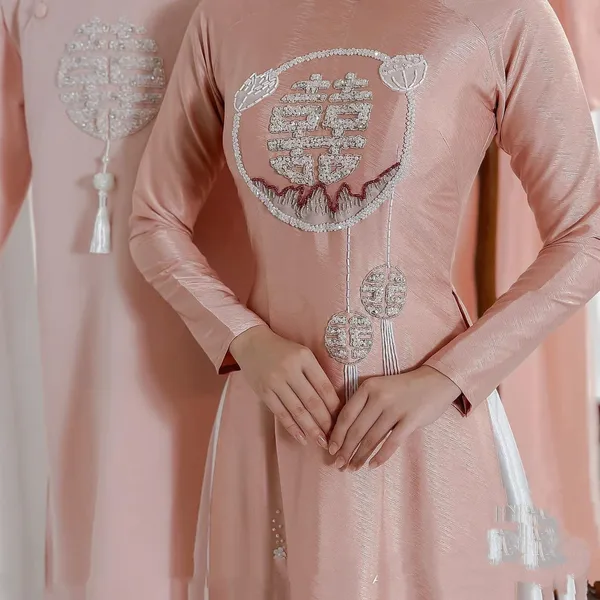 ÁO DÀI CƯỚI CẶP ĐÔI KẾT SONG HỶ 