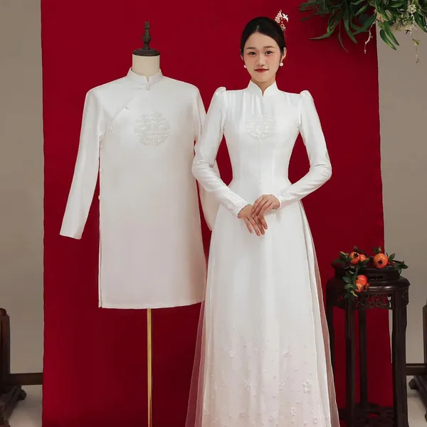 ÁO DÀI CƯỚI CẶP ĐÔI KẾT SONG HỶ