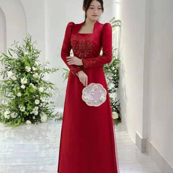 ÁO DÀI CƯỚI THÊU KẾT SANG TRỌNG