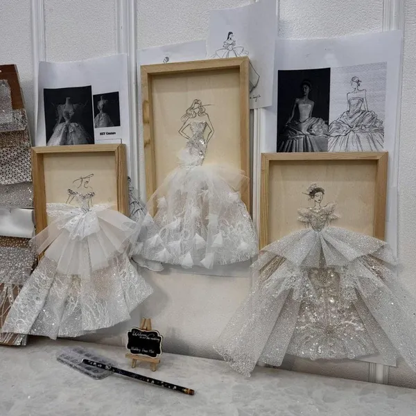 TRANH PHÁT HỌA VÁY CƯỚI 3D THỦ CÔNG