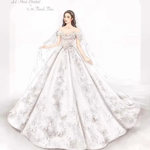 TRANH DIỄN HỌA VÁY CƯỚI