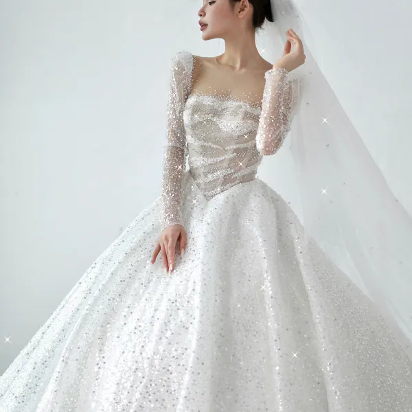 VÁY CƯỚI LÀM LỄ VẢI KIM SA SANG TRỌNG LẤP LÁNH