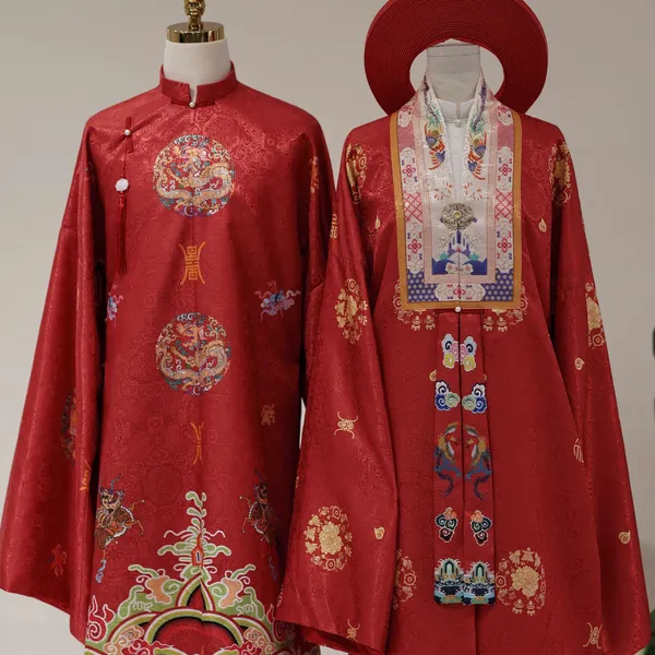 ÁO DÀI CƯỚI VIỆT PHỤC SẮC ĐỎ TRUYỀN THỐNG