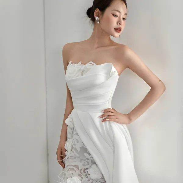 VÁY CƯỚI SUÔNG CÚP NGỰC ẨN ĐUÔI CÁ REN QUYẾN RŨ