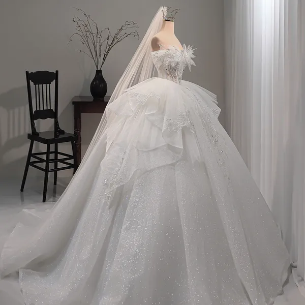 VÁY CÔNG CHÚA THIẾT KẾ TÙNG BÈO NGỰC KẾT HÌNH THIÊN NGA LỘNG LẤY