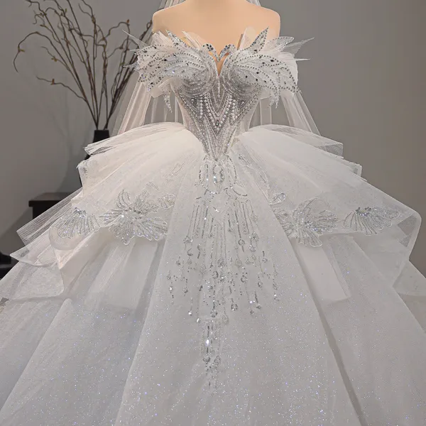 VÁY CÔNG CHÚA THIẾT KẾ TÙNG BÈO NGỰC KẾT HÌNH THIÊN NGA LỘNG LẤY