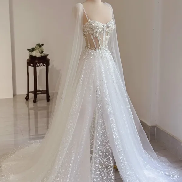 VÁY CƯỚI CHỮ A CÚP NGỰC CÓ 2 DÂY