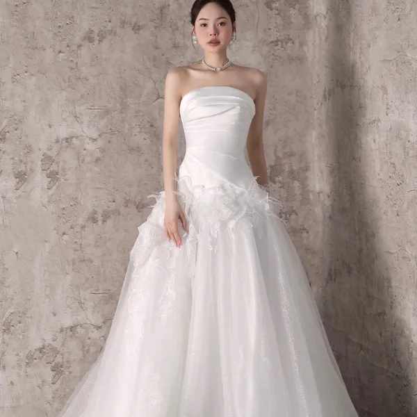 VÁY CƯỚI CHỮ A CÚP NGỰC CAO CẤP