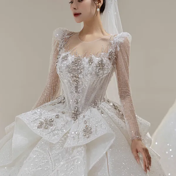 VÁY CƯỚI LÀM LỄ ĐÍNH KẾT LẤP LÁNH