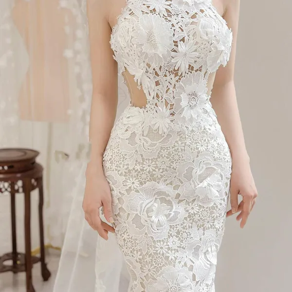 VÁY CƯỚI ĐUÔI CÁ THIẾT KẾ REN TINH TẾ