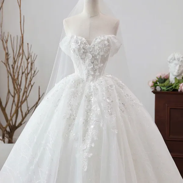 VÁY LÀM LỄ DỆT KIM SA LẤP LÁNH