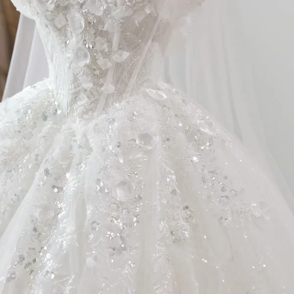 VÁY LÀM LỄ DỆT KIM SA LẤP LÁNH