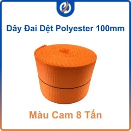 Dây đai polyester bản 100mm màu cam 8 tấn