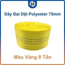 Dây đai polyester bản 75mm màu vàng 8 tấn