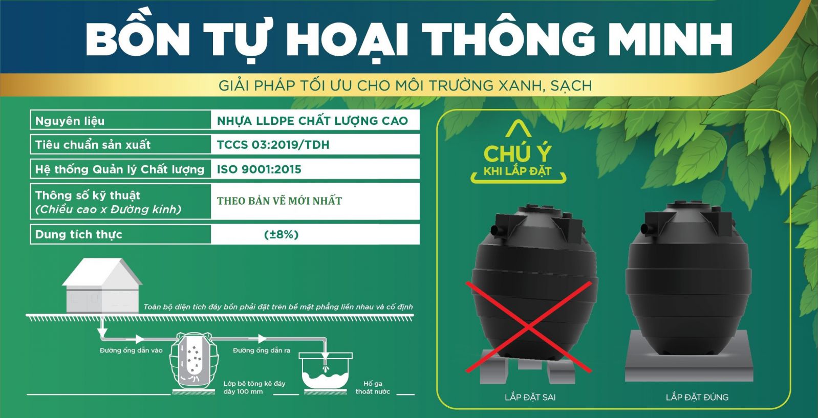 Bồn tự hoại Đại Thành 1000L Bồn tự hoại Đại Thành 1000L