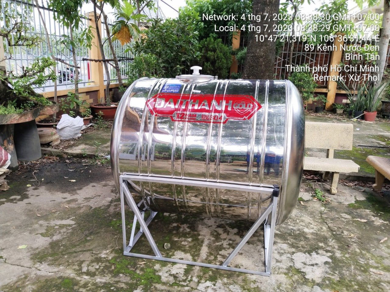 bồn inox đại thành 1000l nằm bồn inox đại thành 1000l nằm