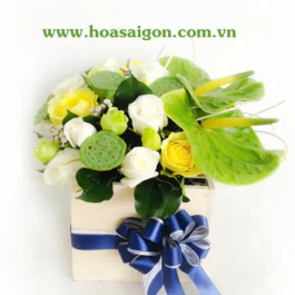 Hoa hộp gỗ HHG06