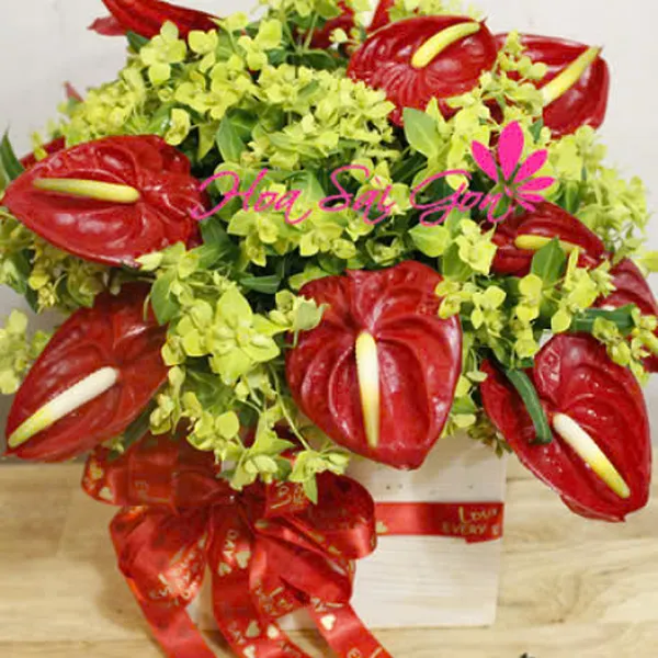 Hoa hộp gỗ 20/10 - PT37