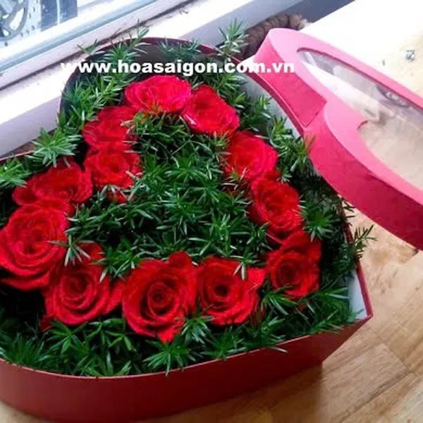 Hộp hoa trái tim - PT08