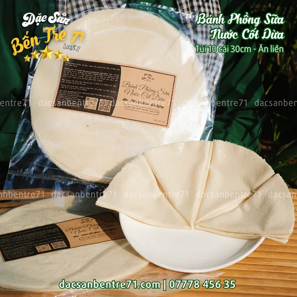 Bánh Phồng Sữa Dừa Sầu Riêng 30cm – Loại Đặc Biệt Ăn Liền đến từ ĐẶC SẢN BẾN TRE 71