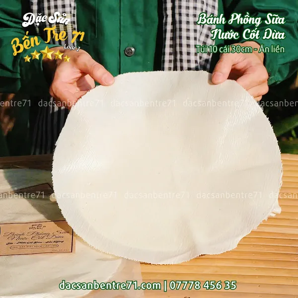 Bánh Phồng Sữa Dừa Sầu Riêng 30cm – Loại Đặc Biệt Ăn Liền đến từ ĐẶC SẢN BẾN TRE 71