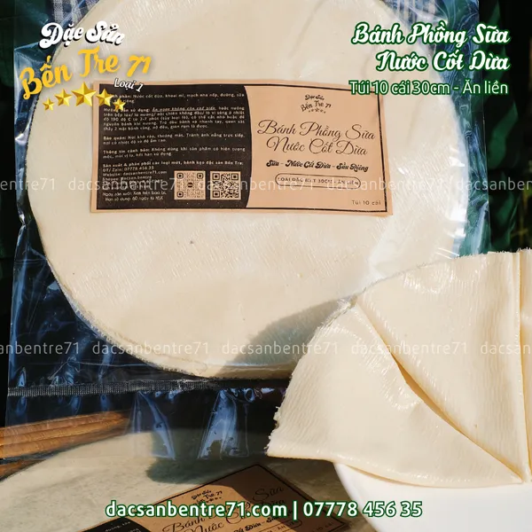 Bánh Phồng Sữa Dừa Sầu Riêng 30cm – Loại Đặc Biệt Ăn Liền đến từ ĐẶC SẢN BẾN TRE 71